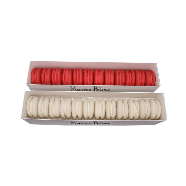 Red Velvet and Vanilla Macaron Cookie Gift Box, 24 Count