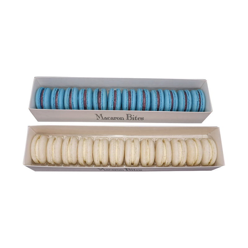 French Macaron Gift Box, Blue and White, 24-Pack