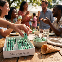Mint Chocolate Macaron Bites® French Macarons Gift Box - 24 Pack
