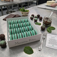 Mint Chocolate Macaron Bites® French Macarons Gift Box - 24 Pack