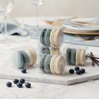 Luxury French Macaron Party Favors Blue & White 5 Pack of 2-Count Boxes