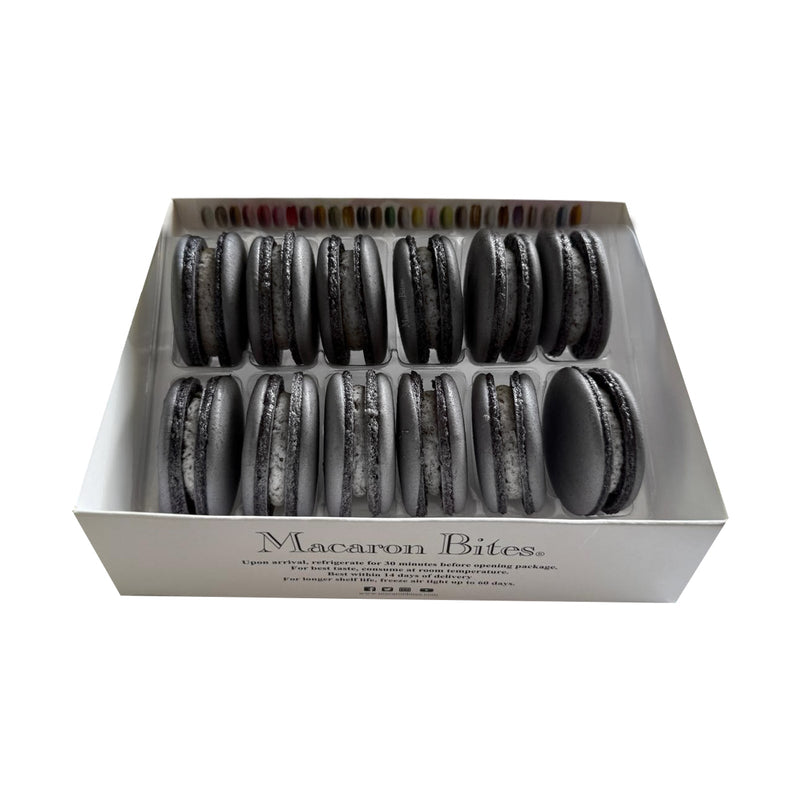 Macaron Bites® Box of 12 French Macarons – Cookies and Cream Flavor