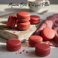 Macaron Bites: 24 French Macarons Gift Box – Red Velvet & Mint Chocolate Holiday Cookies