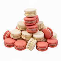 Macarons Strawberry and Vanilla, 24 count