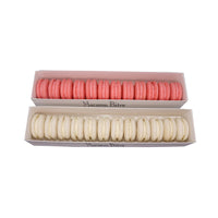 French Macaron Gift Box, Pink and White, 24-Pack